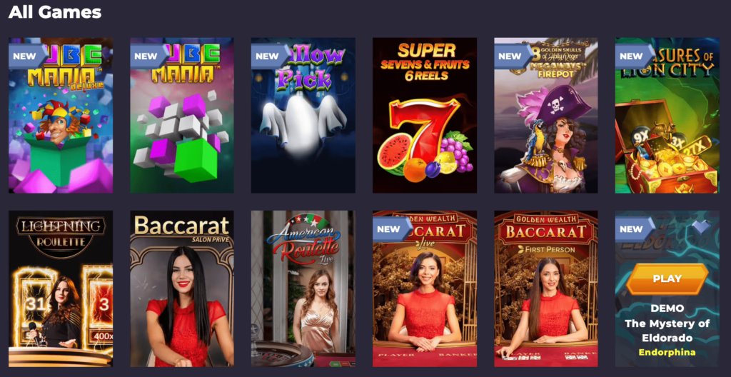 casino games available at PowBet